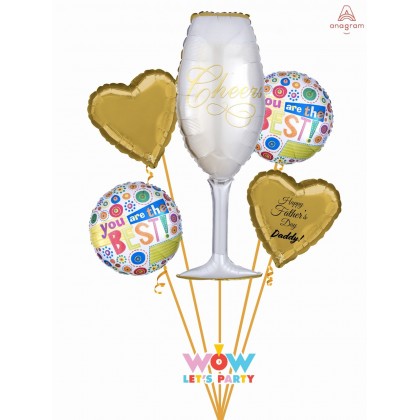 Father's Day Champange Glass Balloon Bouquet