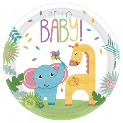 Fisher-Price Hello Baby Round Plates, 7"