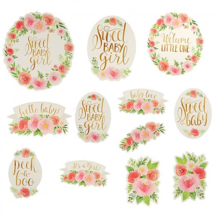 Floral Baby Cutouts Paper