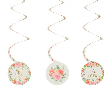 Floral Baby Value Pack Spiral Decorations Paper