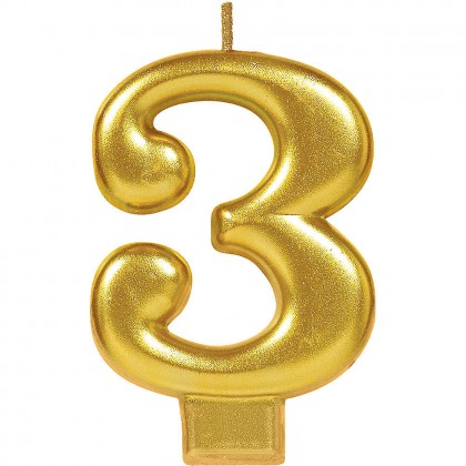 Numeral Candles Gold Metallic #3