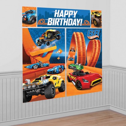 Hot Wheels Wild Racer Scene Setters Wall Dec Kit Plastic