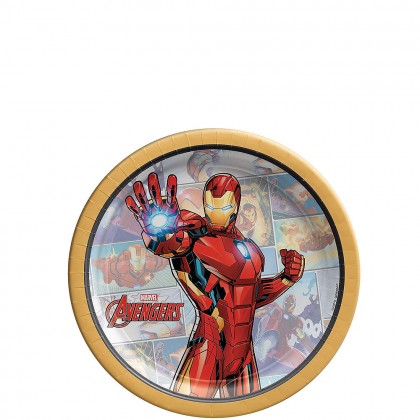 Marvel Avengers Powers Unite ™Round Plates - Iron Man, 7 in