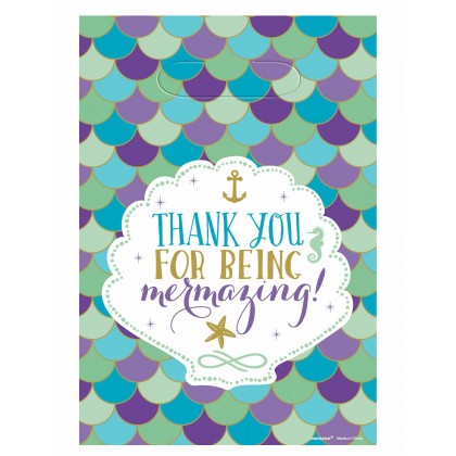 Mermaid Wishes Folded Loot Bags - Plastic