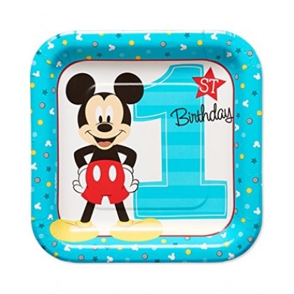 Disney Mickeys Fun To Be One Square Plates 7in