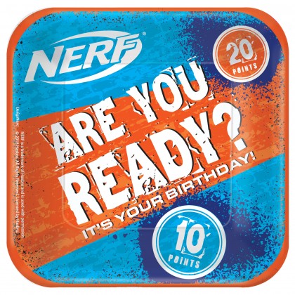 Nerf Square Paper Plates, 7 in