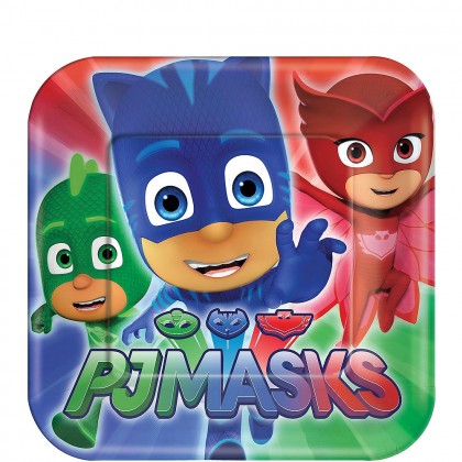 PJ Masks Square Plates 7 in