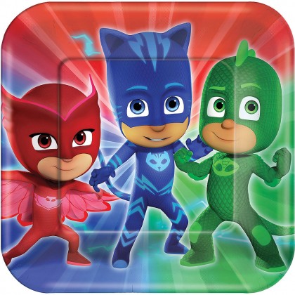 PJ Masks Square Plates 9 in