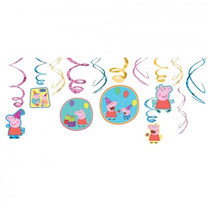 Peppa Pig™ Value Pack Foil Swirl Decorations