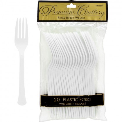 Plastic Fork Frosty White