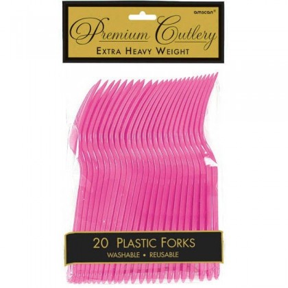 Plastic Fork Bright Pink