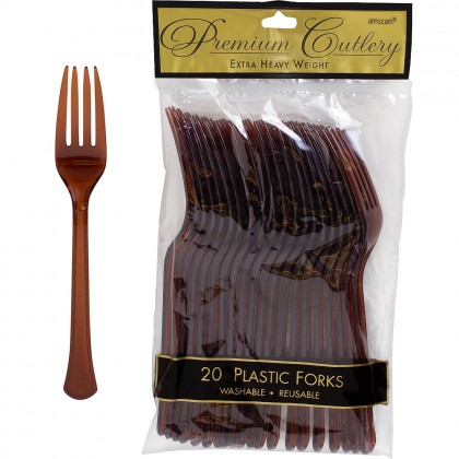 Plastic Fork Chocolate Brown