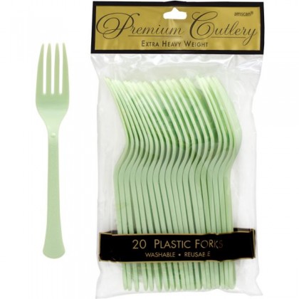 Plastic Fork Leaf Green