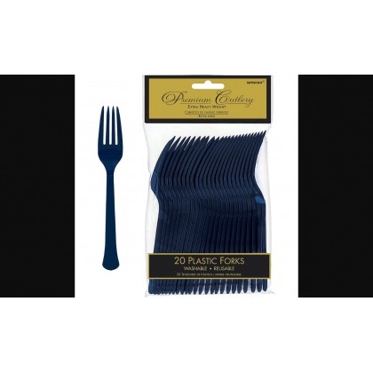 Plastic Fork True Navy