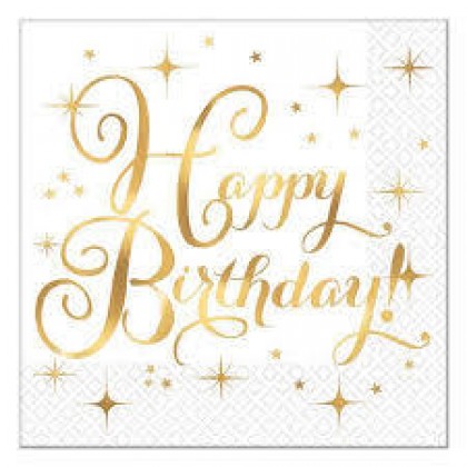 Premium Gold Birthday Luncheon Napkin