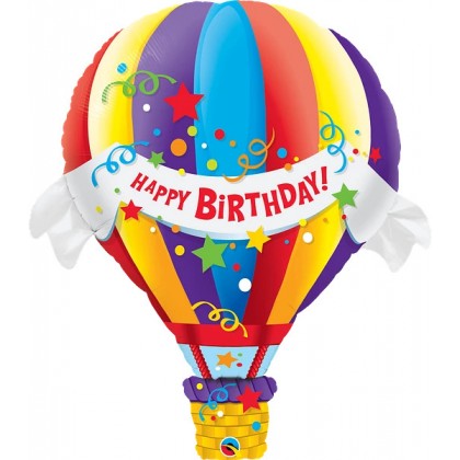 Q 42" Hot Air Balloon Happy Birthday