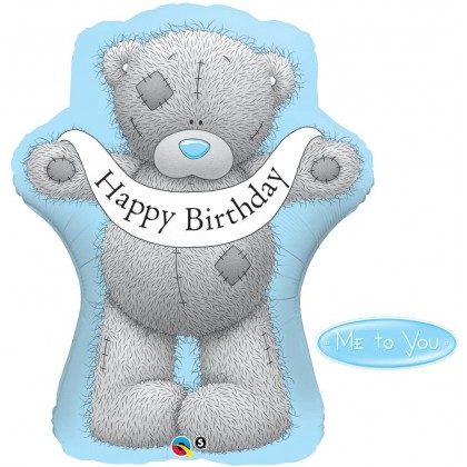 Q 36" Happy Birthday Tatty Teddy Blue
