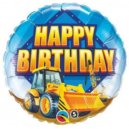 Q 18" Construction Happy Birthday