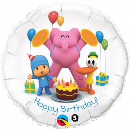 Q 18" Pocoyo With Friends Happy Birthday