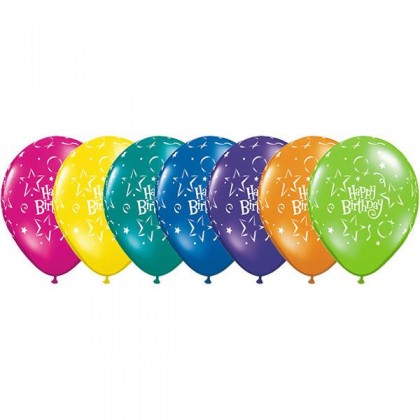 Q 11" Round Bday Star & Balloons