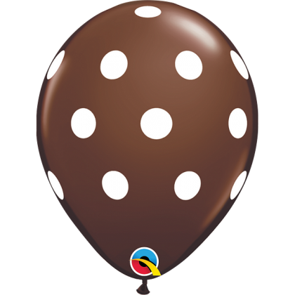 Q 11" Chocolate Brown Round Big Polka Dots