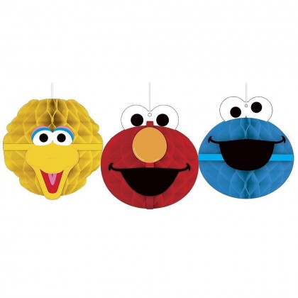 Sesame Street 2 Honeycomb Decorations w Paper Cutouts
