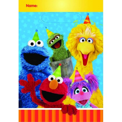 Sesame Street 2 Folded Loot Bags Plastic