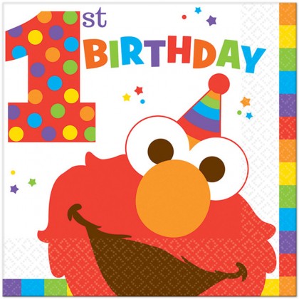Sesame Street Elmo Turns One Luncheon Napkins