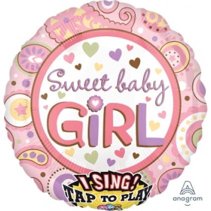 P60 28" Sweet Baby Girl Jumbo Sing-A-Tune® XL® Foil Balloon