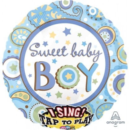 P60 28" Sweet Baby Boy Jumbo Sing-A-Tune® XL® Foil Balloon