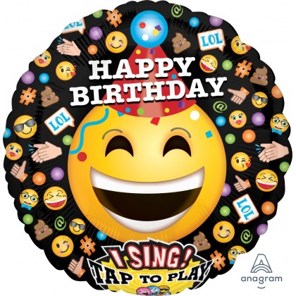 P60 28" LOL Emoticons Happy Birthday Jumbo Sing-A-Tune® XL® Foil Balloon