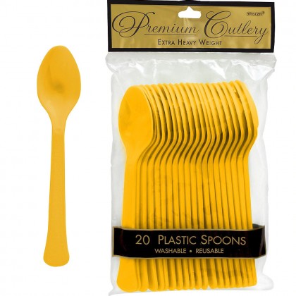 Sunshine Yellow Premium Plastic Spoon