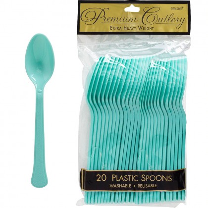 Robin's Egg Blue Premium Plastic Spoon