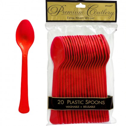 Red Premium Plastic Spoon