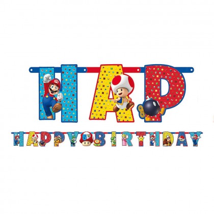 Super Mario Brothers™ Jumbo Add-An-Age Letter Banner - Printed Paper
