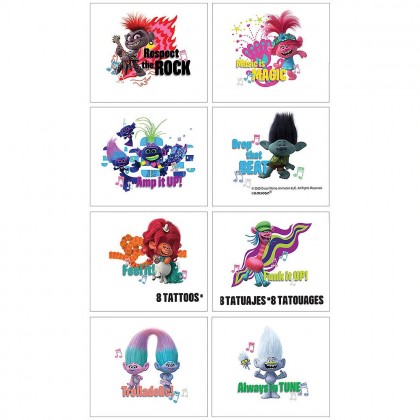 ©Trolls World Tour Metallic Tattoo Favors