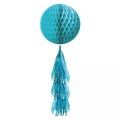 Honeycomb with Tassel - Caribbean Blue
