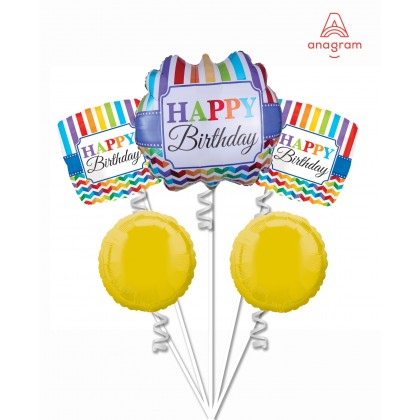 Chevron Happy Birthday Balloon Bouquet