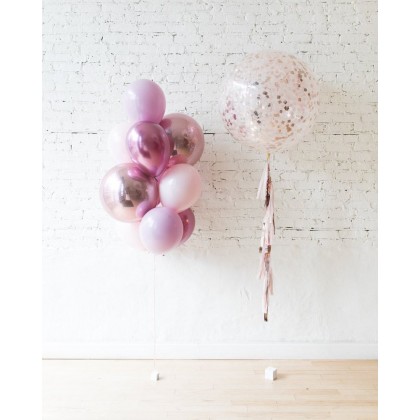 CherryBlossom - Palette Confetti Giant & 11in and Orbs Bouquet Set