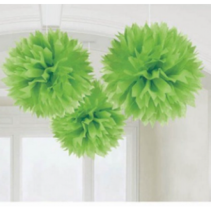 16" Fluffy Tissue Decorations Kiwi
