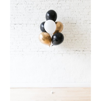 Black, White and Gold Palette 11in balloons - bouquet of 7