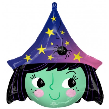 S50 Halloween Witch Standard Shape Foil Balloon Pa