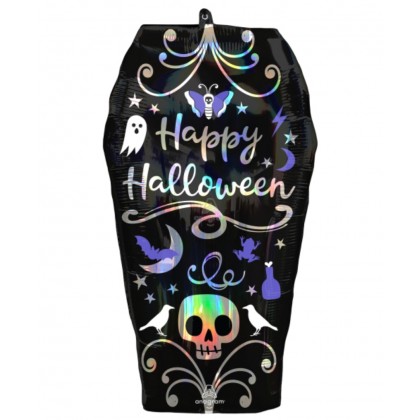 P40 Iridescent Coffin SuperShape Foil Balloon Pack