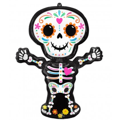 P35 Holographic Day Of The Dead Skeleton SuperShap