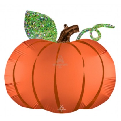P35 Satin Pumpkin SuperShape Foil Balloon Packaged