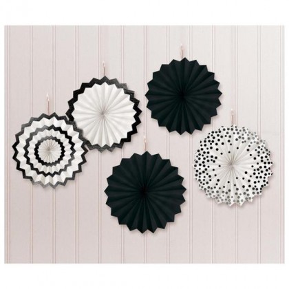 Hot Stamp Paper Fan - Black