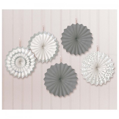 Hot Stamp Paper Fan - Silver