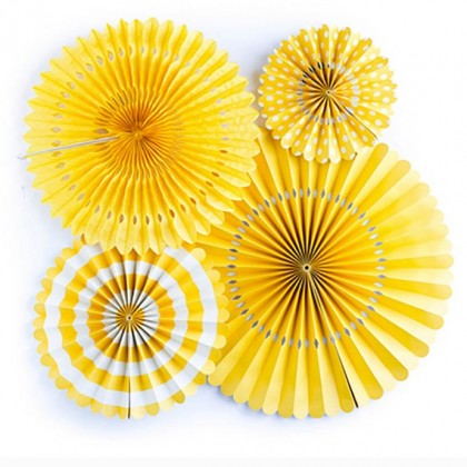 Hot Stamp Paper Fan - Yellow