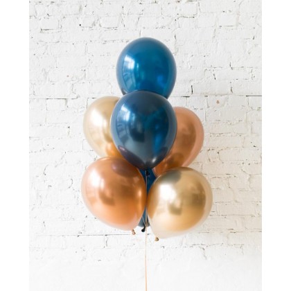 Blue Aurette - 11in Balloons - bouquet of 7