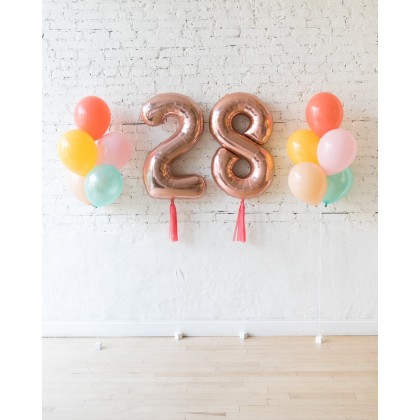 BubbleGum - Numbers & 11in Balloon Bouquets Set